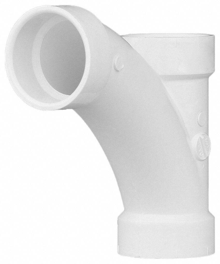 GRAINGER APPROVED PVC Wye and 45 Degrees Elbow, Hub, 11/2 in Pipe Size