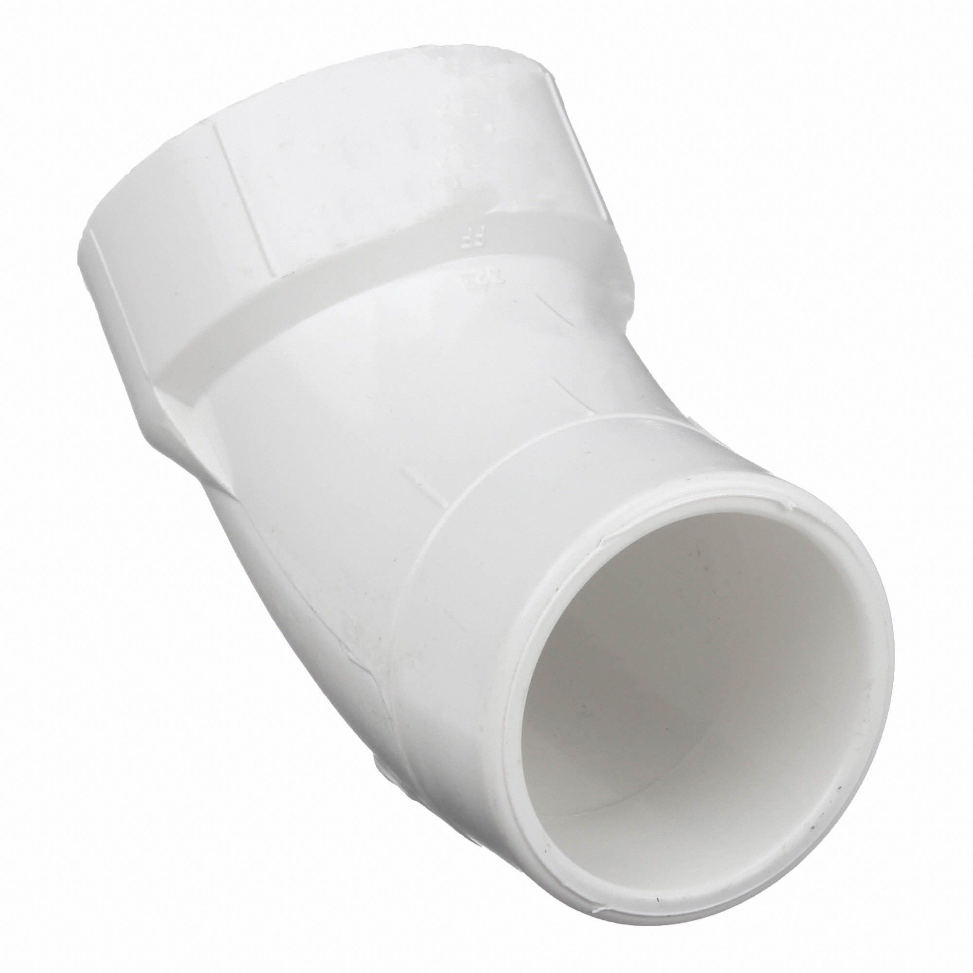 CHARLOTTE PIPE AND FOUNDRY CO. PVC Street Elbow, 45 Degrees, Hub x Spigot, 11/2 in Pipe Size