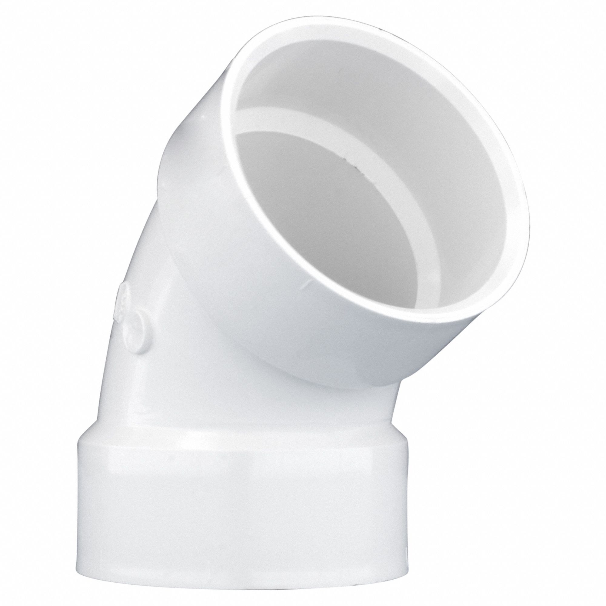 GRAINGER APPROVED PVC Elbow, 60 Degrees, Hub, 3 in Pipe Size Pipe
