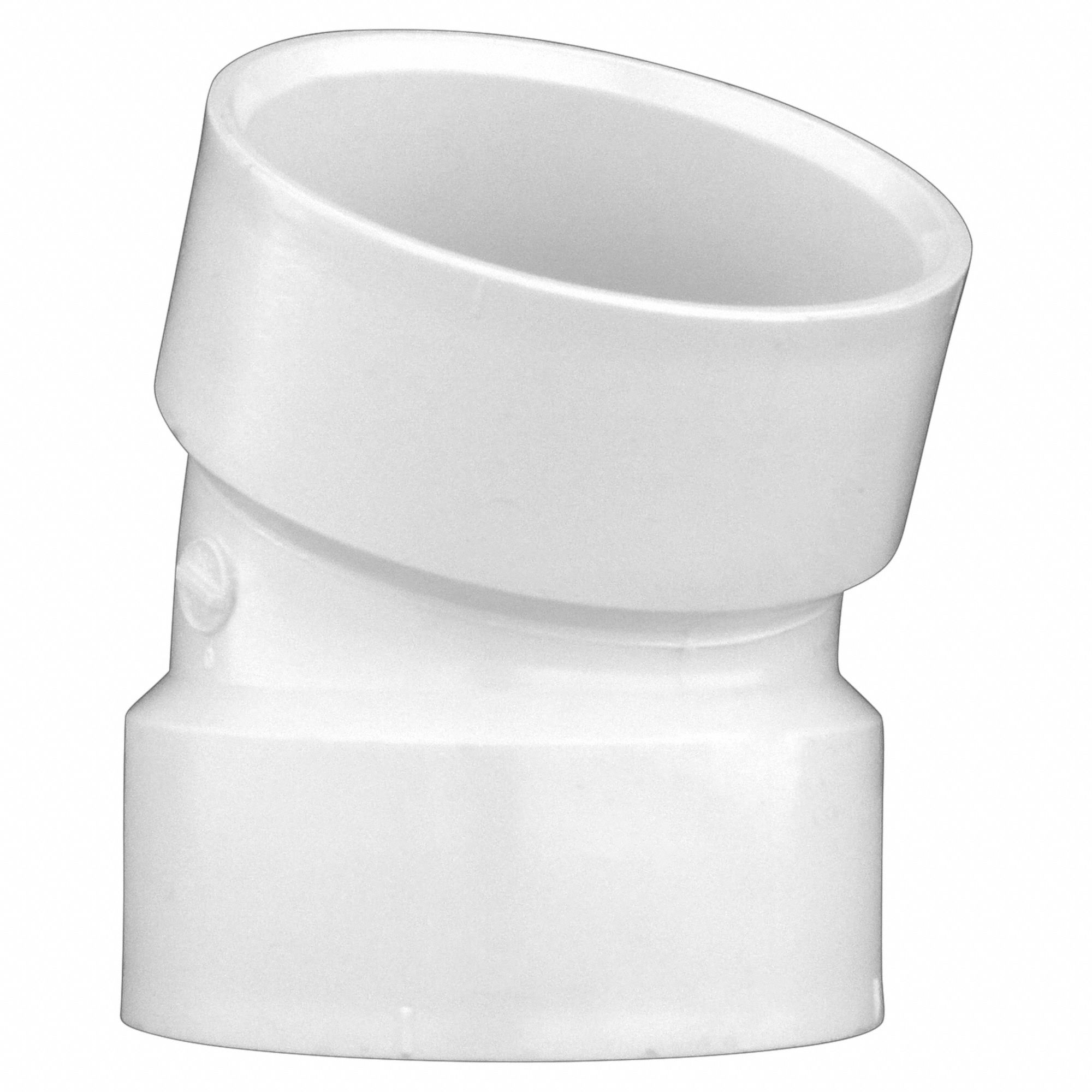 GRAINGER APPROVED PVC Elbow, 221/2 Degrees, Hub, 3 in Pipe Size Pipe