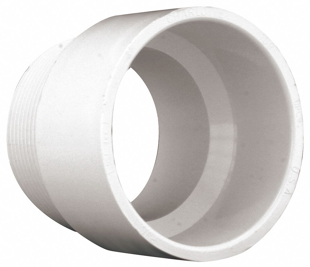GRAINGER APPROVED PVC Male Adapter, Hub x MNPT, 2 in Pipe Size Pipe