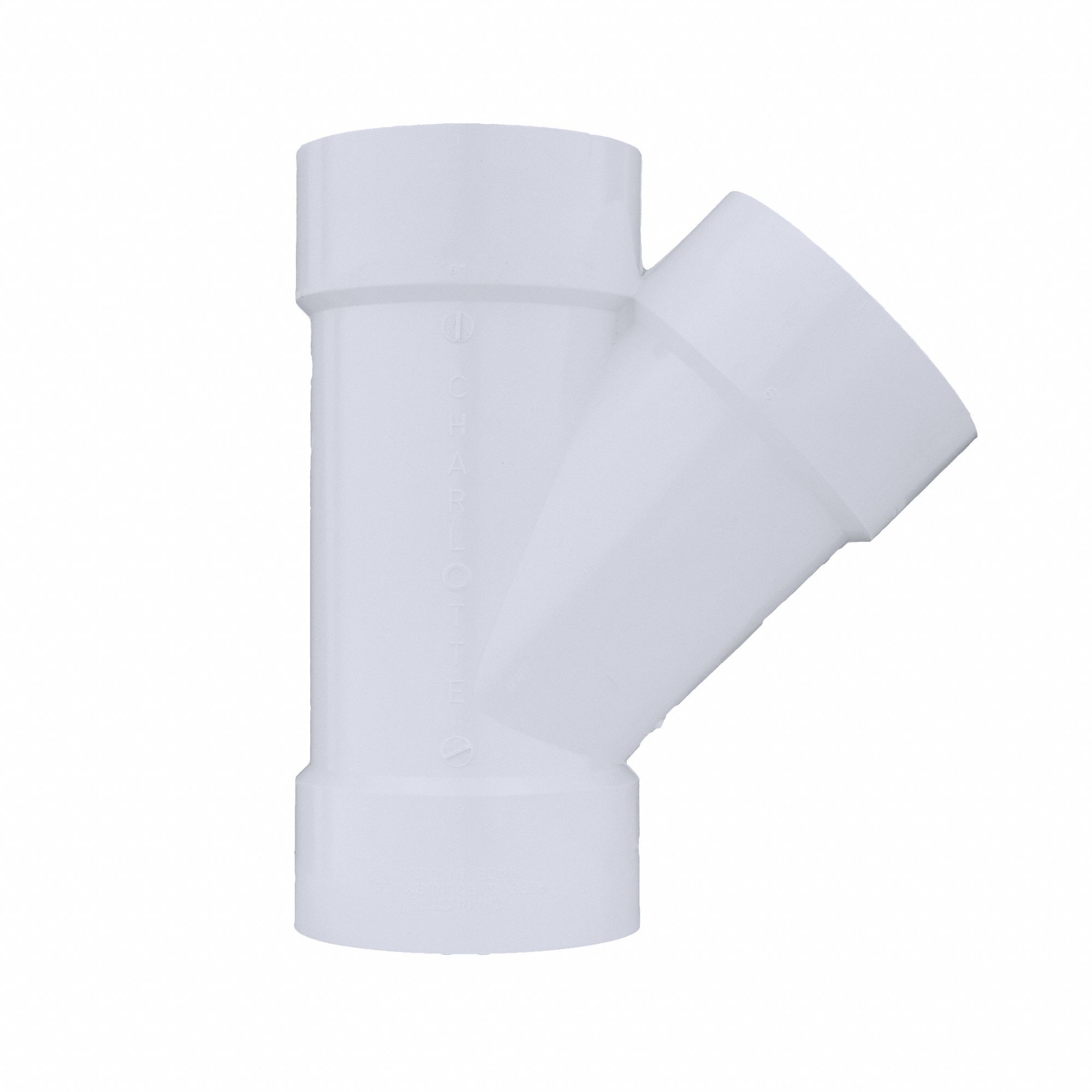 GRAINGER APPROVED PVC Wye, Hub, 6 in Pipe Size Pipe Fitting 1WKW2