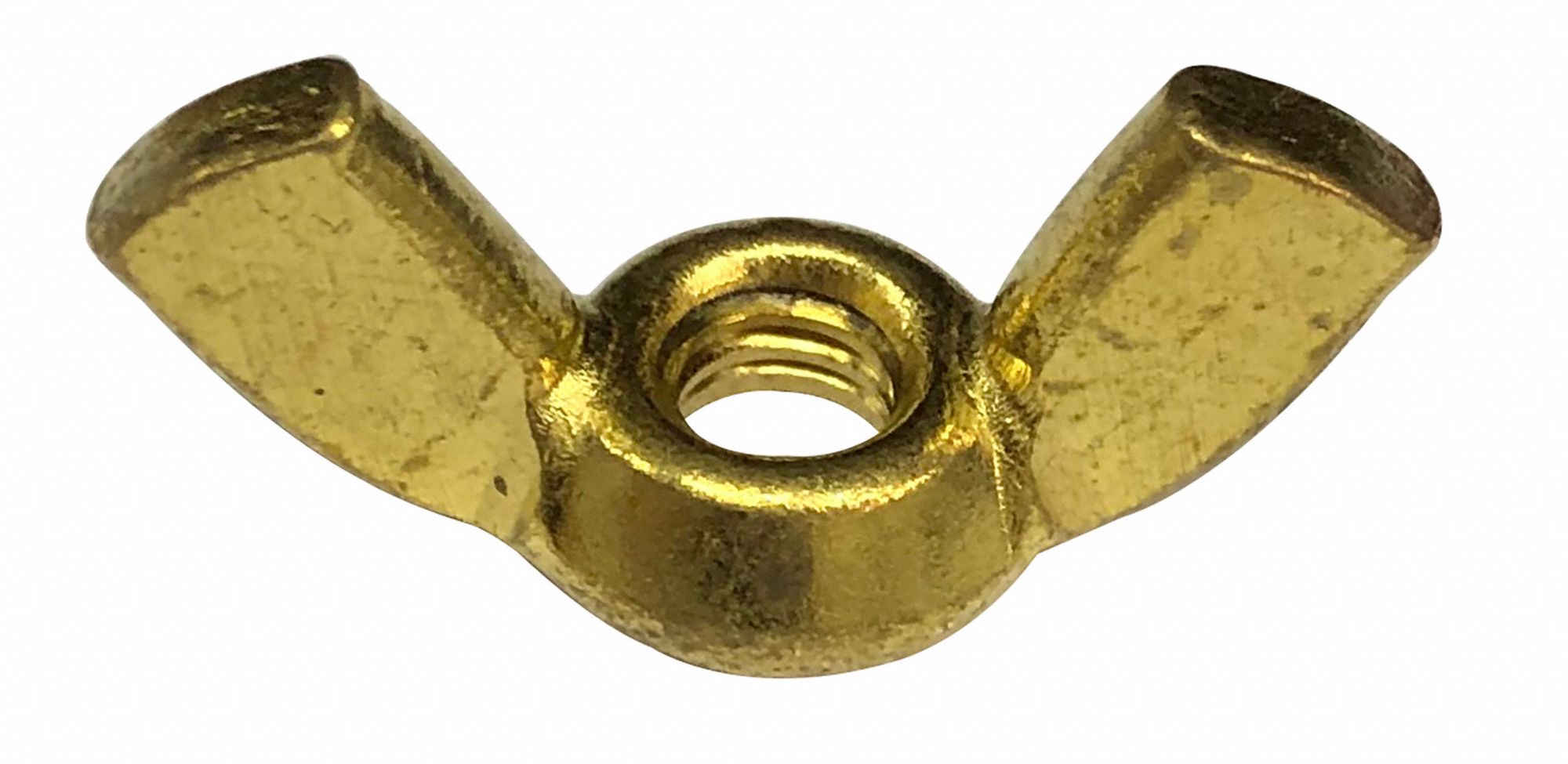 GRAINGER APPROVED 632 Wing Nut, Plain Finish, Not Graded Brass, Right Hand, ASME B18.17, PK50