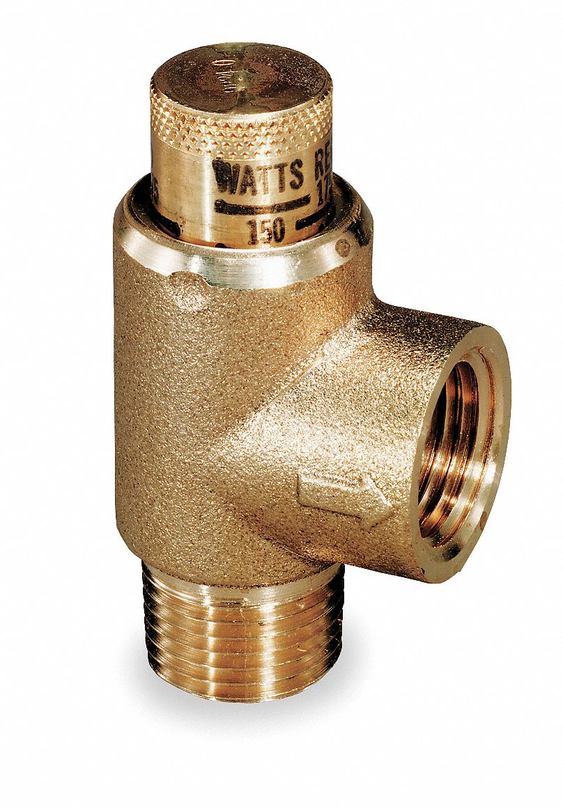 WATTS Brass Calibrated Adjustable Relief Valve, MNPT Inlet Type, FNPT
