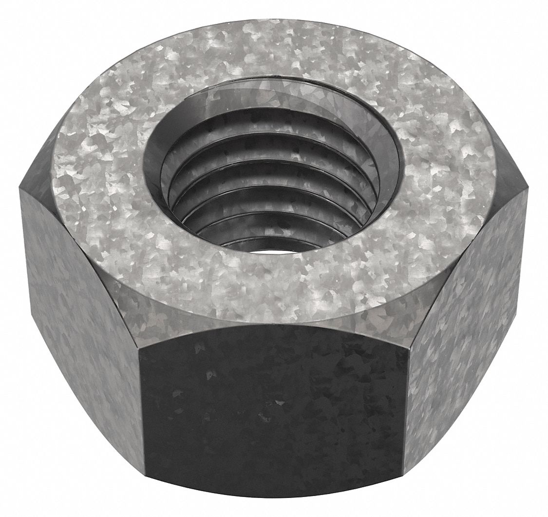 FABORY 5/8"11 Hex Nut Heavy, Hot Dipped Galvanized Finish, Grade 2H