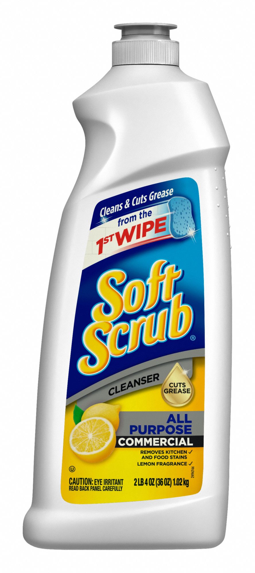 SOFT SCRUB, Bottle, 36 oz Container Size, Bathroom Cleaner 1XEJ1