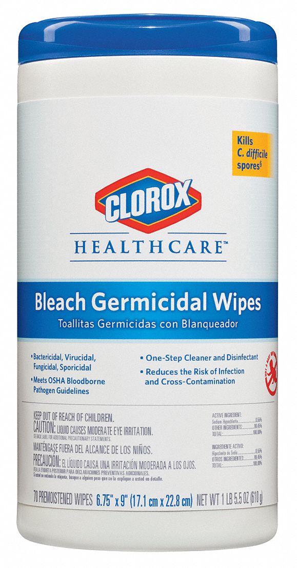CLOROX HEALTHCARE 70 Germicidal Disinfecting Wipes, 6 PK 1XEZ335309
