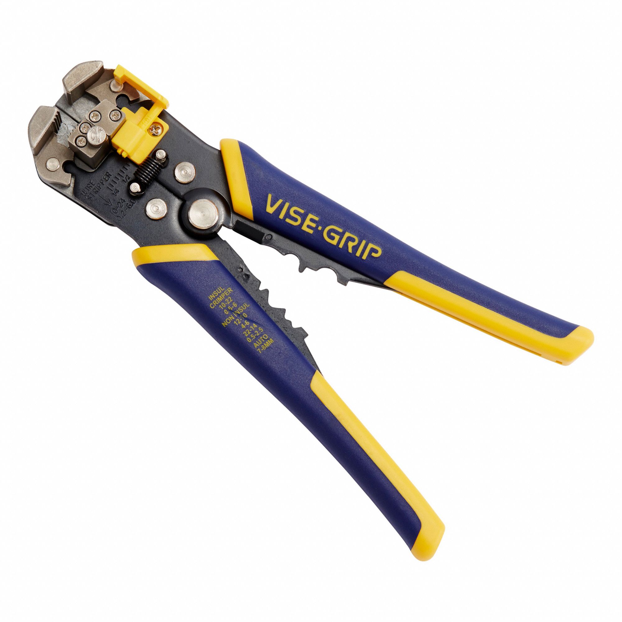 IRWIN VISEGRIP 8 in Solid and Stranded Wire Stripper, 24 to 10 AWG