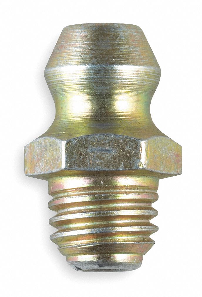 Standard Grease Fitting, M81.25mm Metric, Straight, ZincPlated Steel, PK 10 Grainger