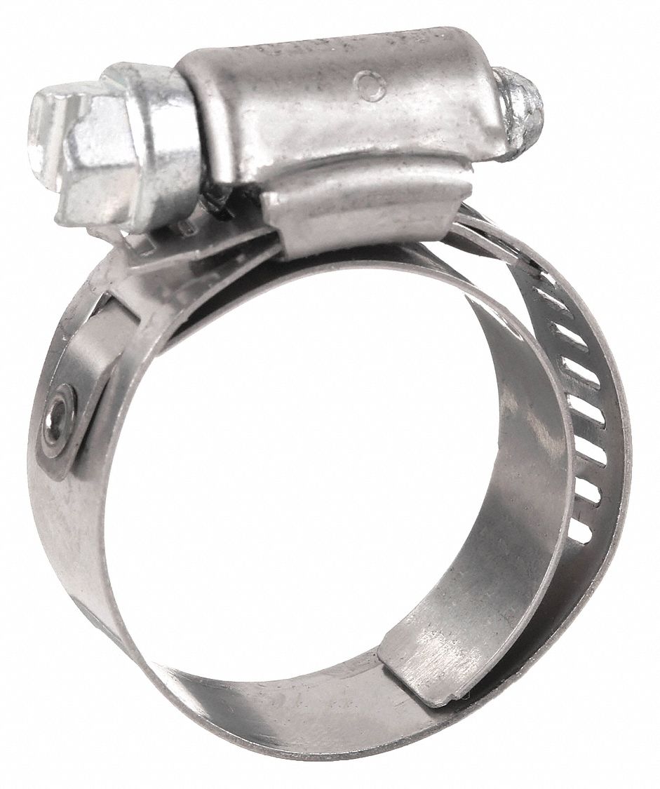 201 Stainless Steel, Lined Band, Worm Gear Hose Clamp 1XGZ35328 Grainger