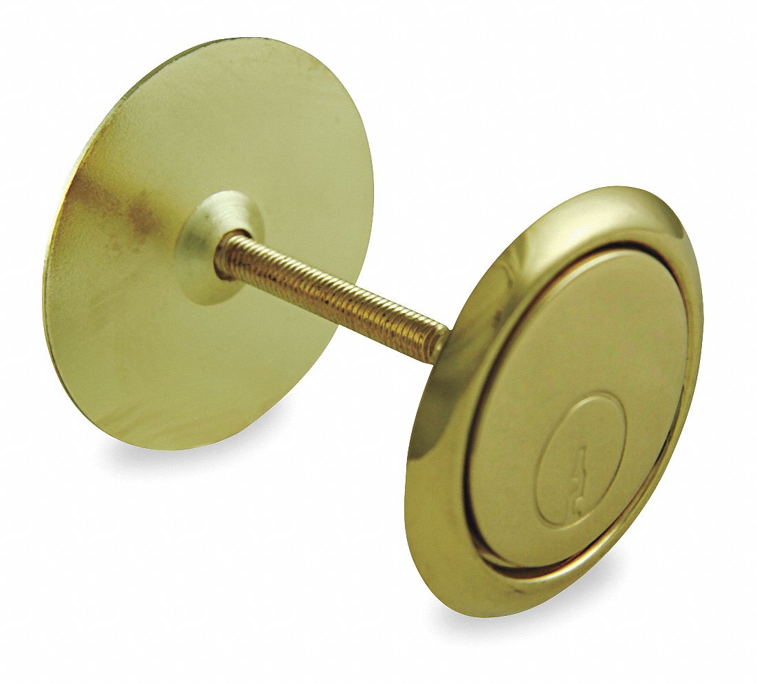 GRAINGER APPROVED Polished Brass Cylinder Hole Cover Plate, Brass
