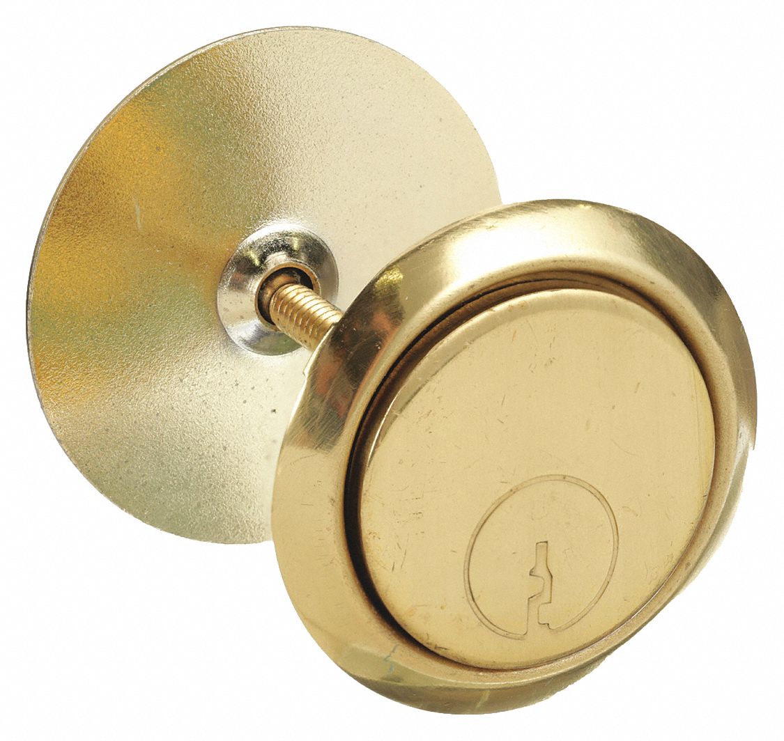 Polished Brass, 1 7/8 in Outside Dia., Cylinder Hole Cover Plate