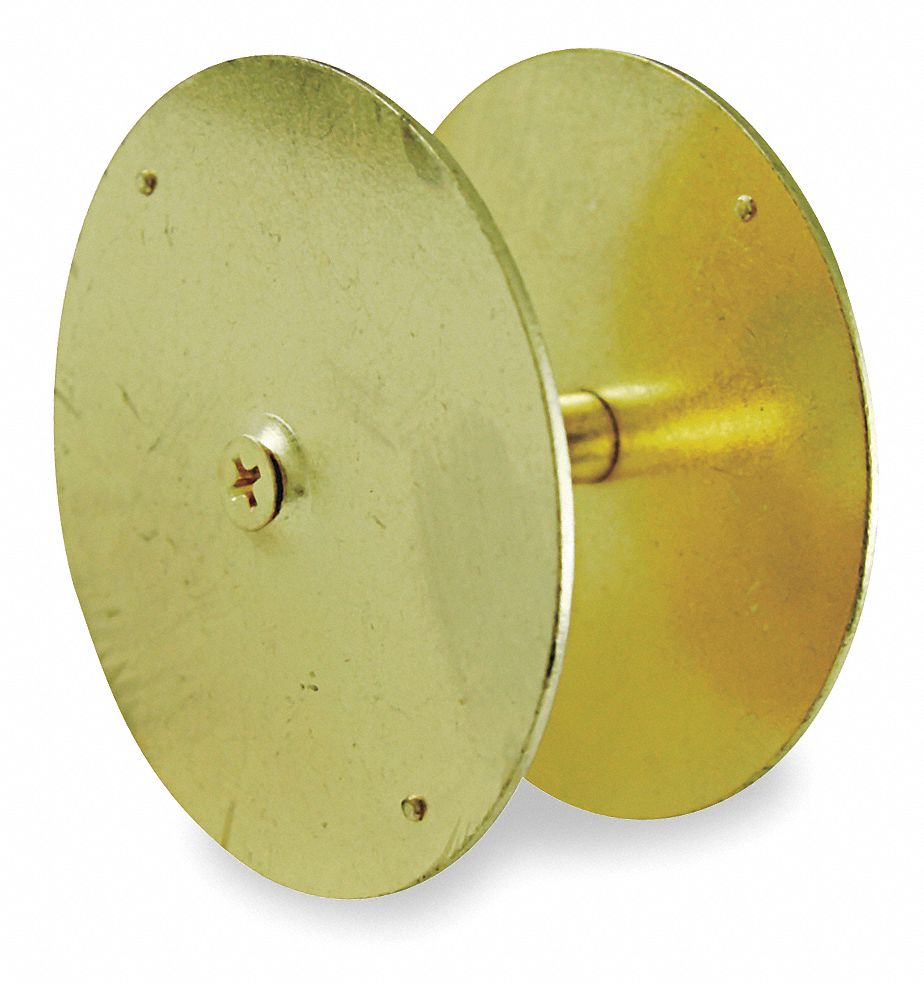 GRAINGER APPROVED Polished Brass Cylinder Hole Cover Plate, Steel
