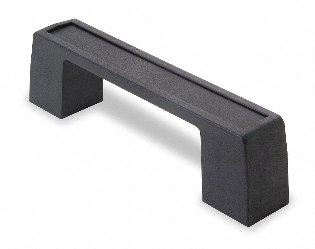 GRAINGER APPROVED Plastic Pull Handle with Powder Coated Finish, Black