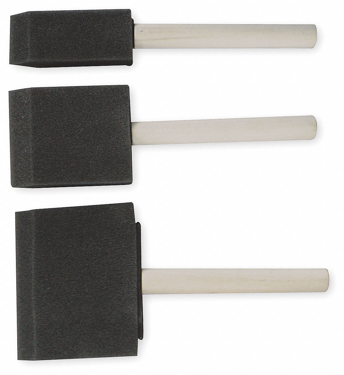 GRAINGER APPROVED Foam Brush Set Foam Brush, 1 in/2 in/3 in, Synthetic