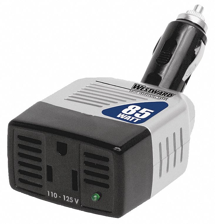 WESTWARD, Cigarette Lighter Input, 85 W Continuous Output Power, Inverter 1YAY11YAY1 Grainger