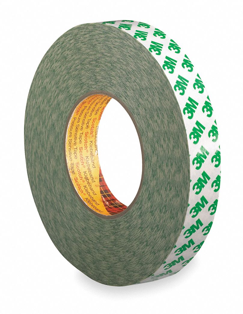 PVC Double Sided Film Tape, Acrylic Adhesive, 10.20 mil, White Grainger