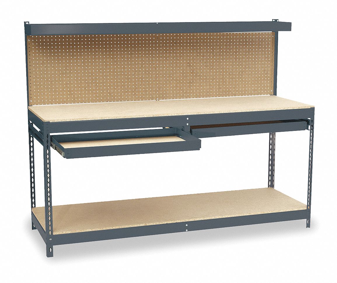 GRAINGER APPROVED Workbench, Particleboard, 30 in Depth, 60 in Height