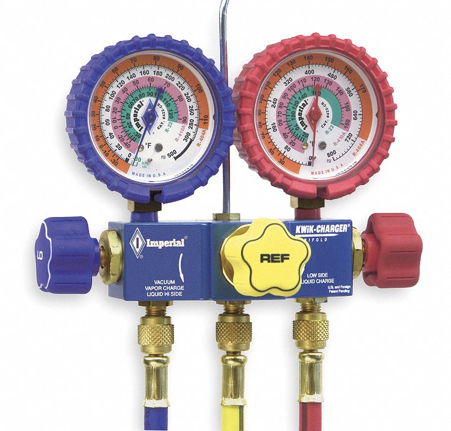 IMPERIAL Mechanical Manifold Gauge Set, Number of Valves 3, 0 to 800