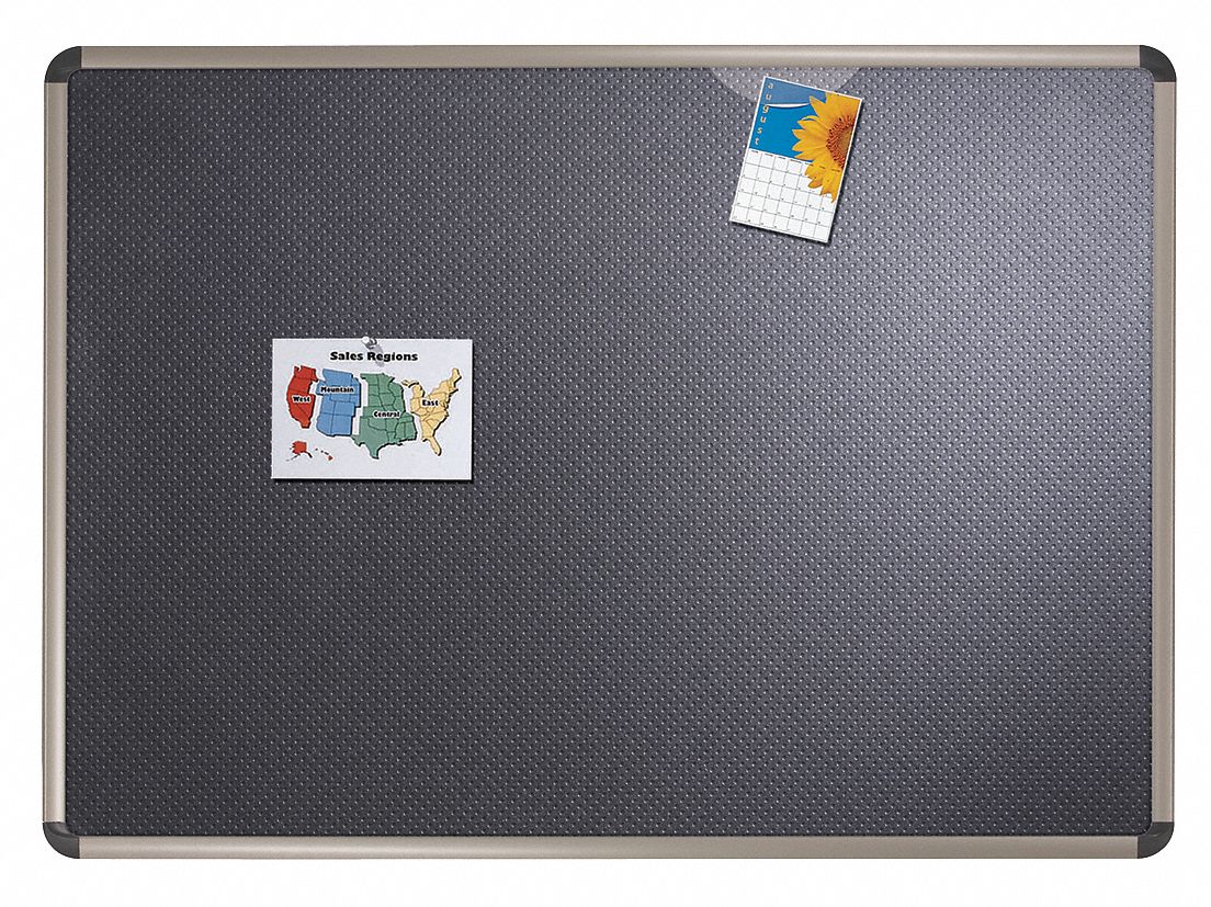 QUARTET PushPin Bulletin Board, Foam, 48 inH x 72 inW, Black 1YXH2
