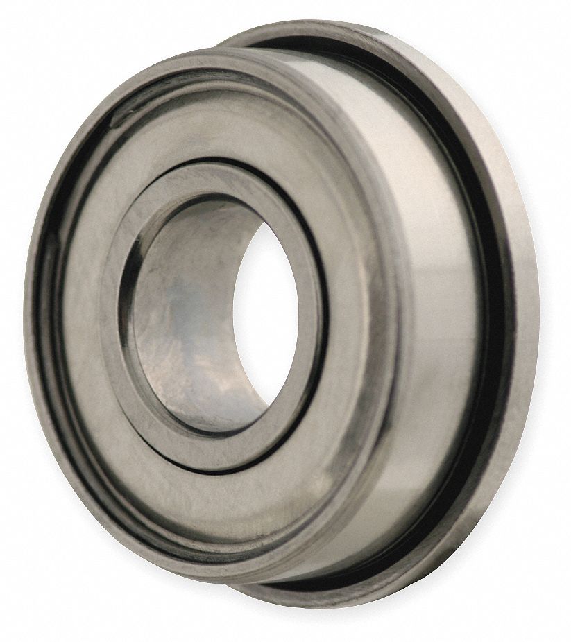 DAYTON Flanged Radial Ball Bearing, Double Shielded, 0.25 in Bore Dia