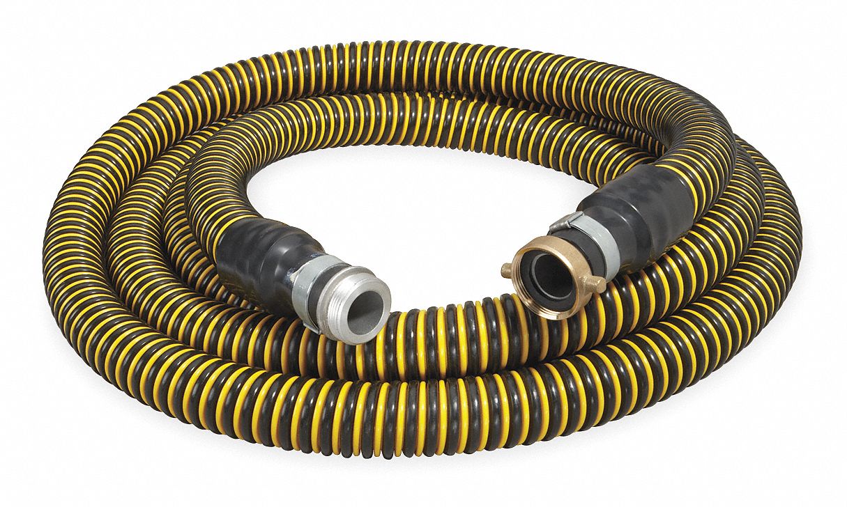 GRAINGER APPROVED Water Suction Hose, 1 1/2 in, 20 ft, Aluminum x