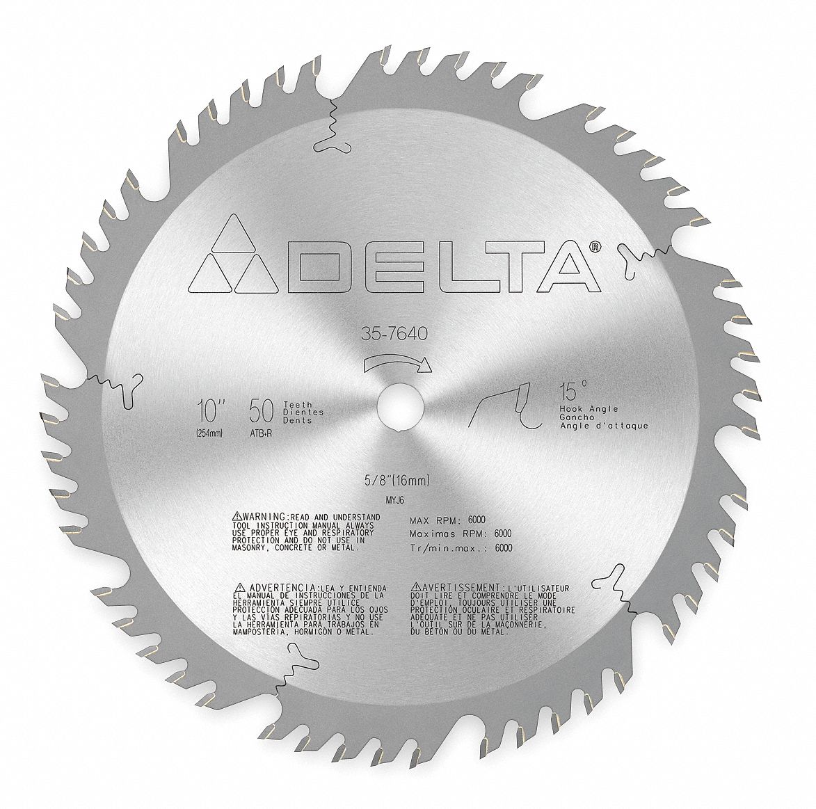 DELTA Circular Saw Blade, 10 in Blade Dia. 1ZPE3357640 Grainger