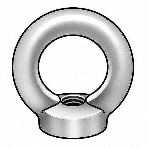 GRAINGER APPROVED Eye Nut M162.0 Thread, Stainless Steel, Plain