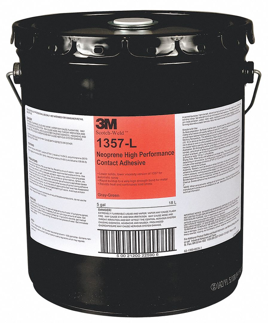 3M, 1357L, Gen Purpose, Contact Cement 205YN81357L Grainger