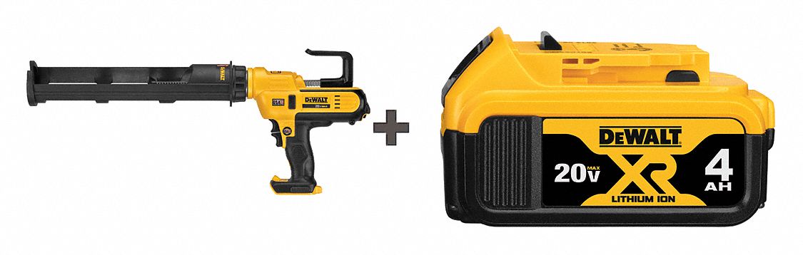 DEWALT Cordless Caulk Gun Kit, 20.0 V, Battery Included, 29 oz