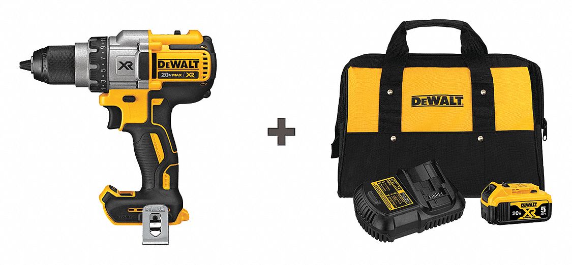 DEWALT Drill, Cordless, 2000 RPM, 20V DC 209F95DCD991B/ DCB205CK