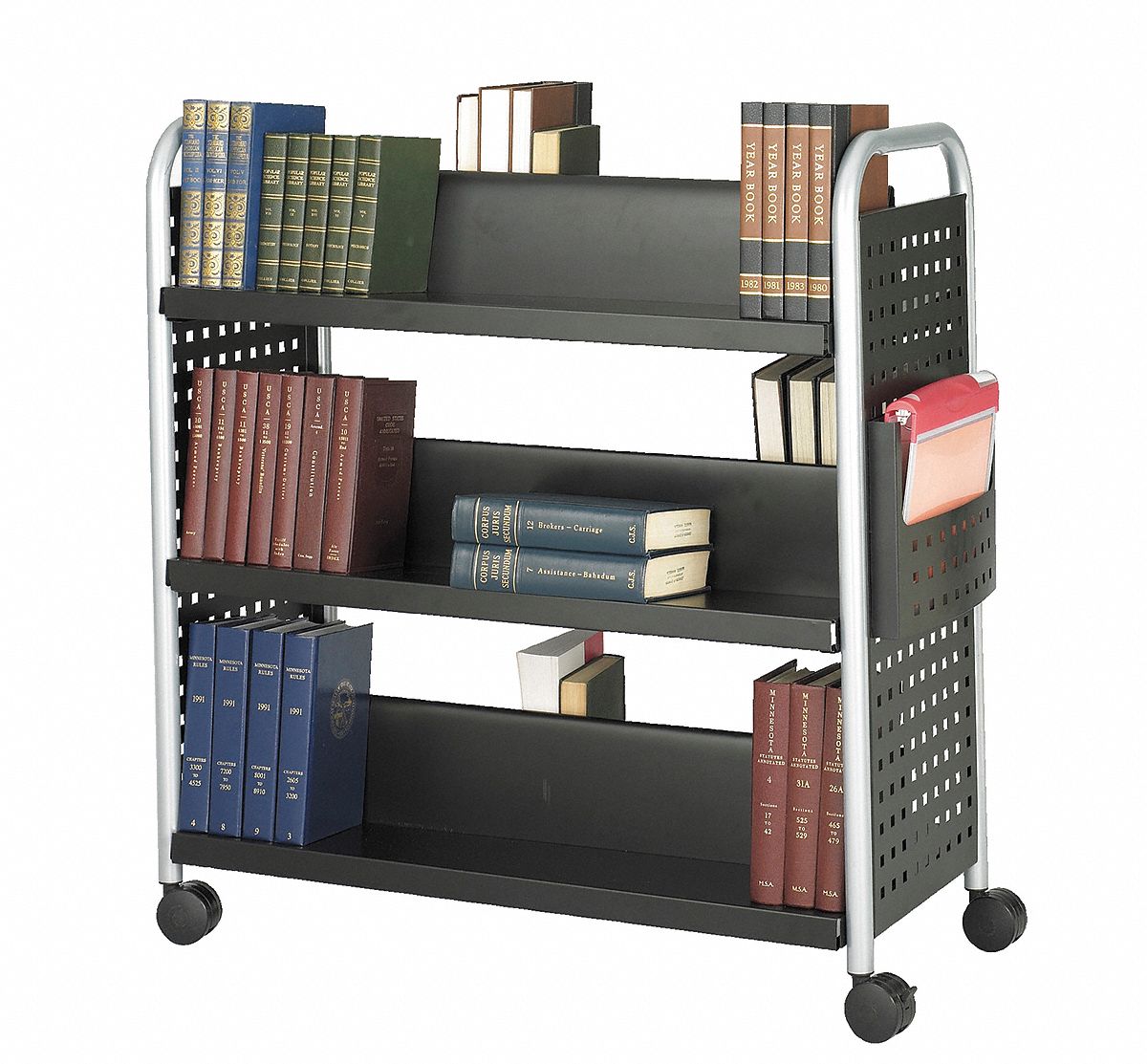 SAFCO Steel Book Cart with 6 Shelves, Black 619U425335BL Grainger