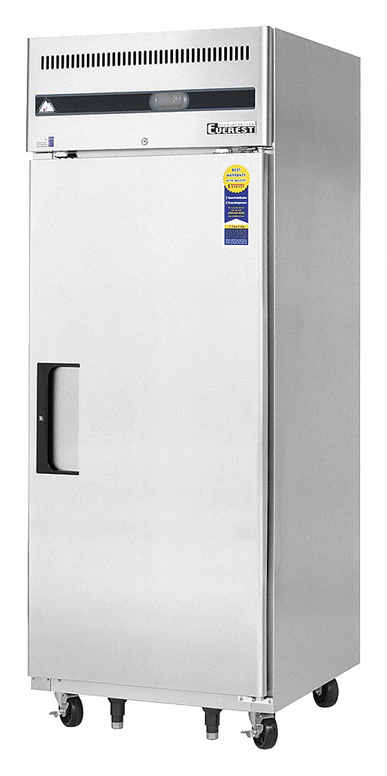 EVEREST Refrigerator, Commercial, Stainless Steel, 29 1/4 in Overall