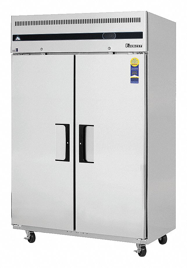 EVEREST Refrigerator, Commercial, Stainless Steel, 49 3/4 in Overall