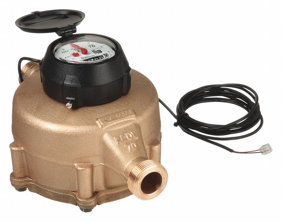 BADGER, 1 in Connection Size, NPT, Mechanical Flowmeter 20CL50M70