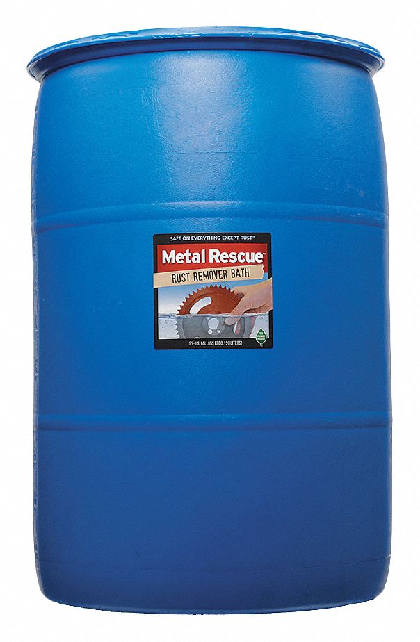 METAL RESCUE Rust Remover, 55 gal. Drum, Unscented Liquid, Ready to Use