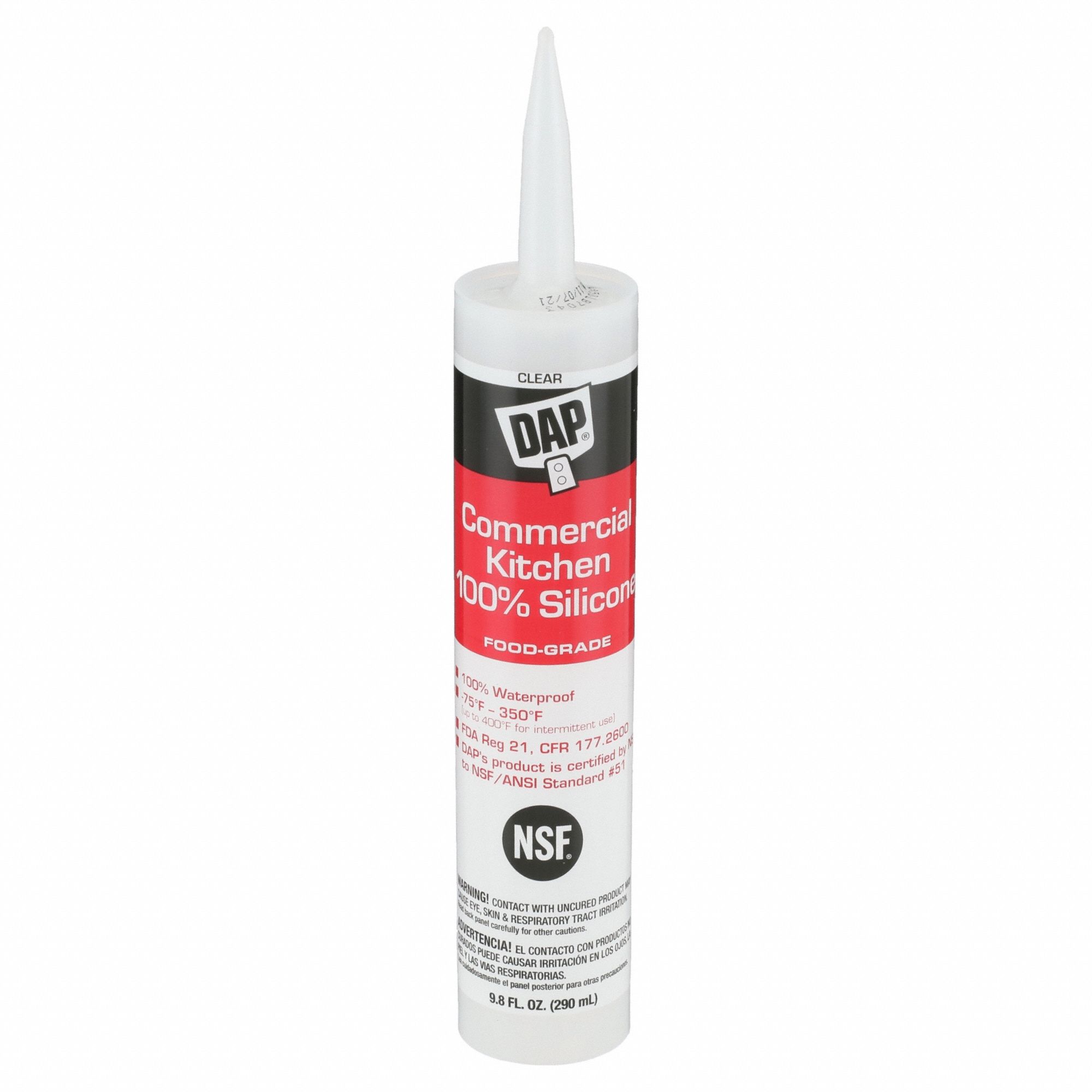DAP, Commercial Kitchen, Clear, Silicone Sealant 20HA7708658 Grainger