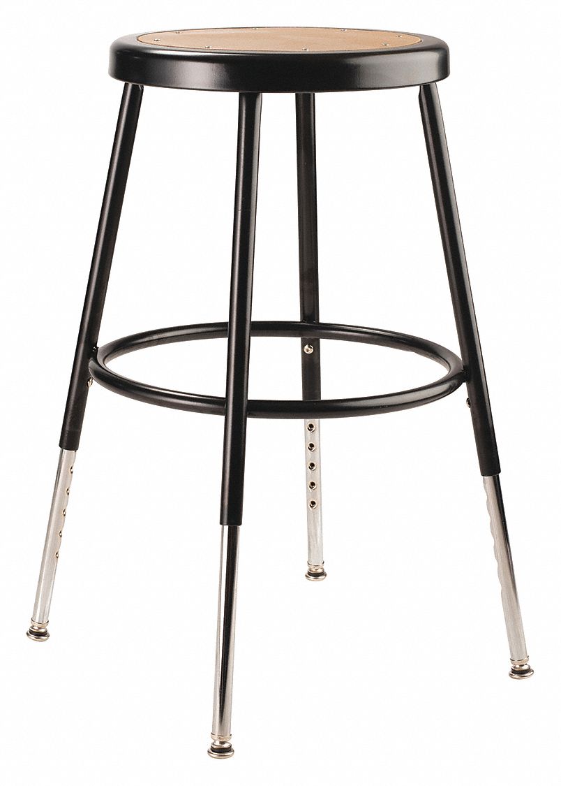 NPS Round Stool with 19 in to 27 in Seat Height Range and 300 lb Weight