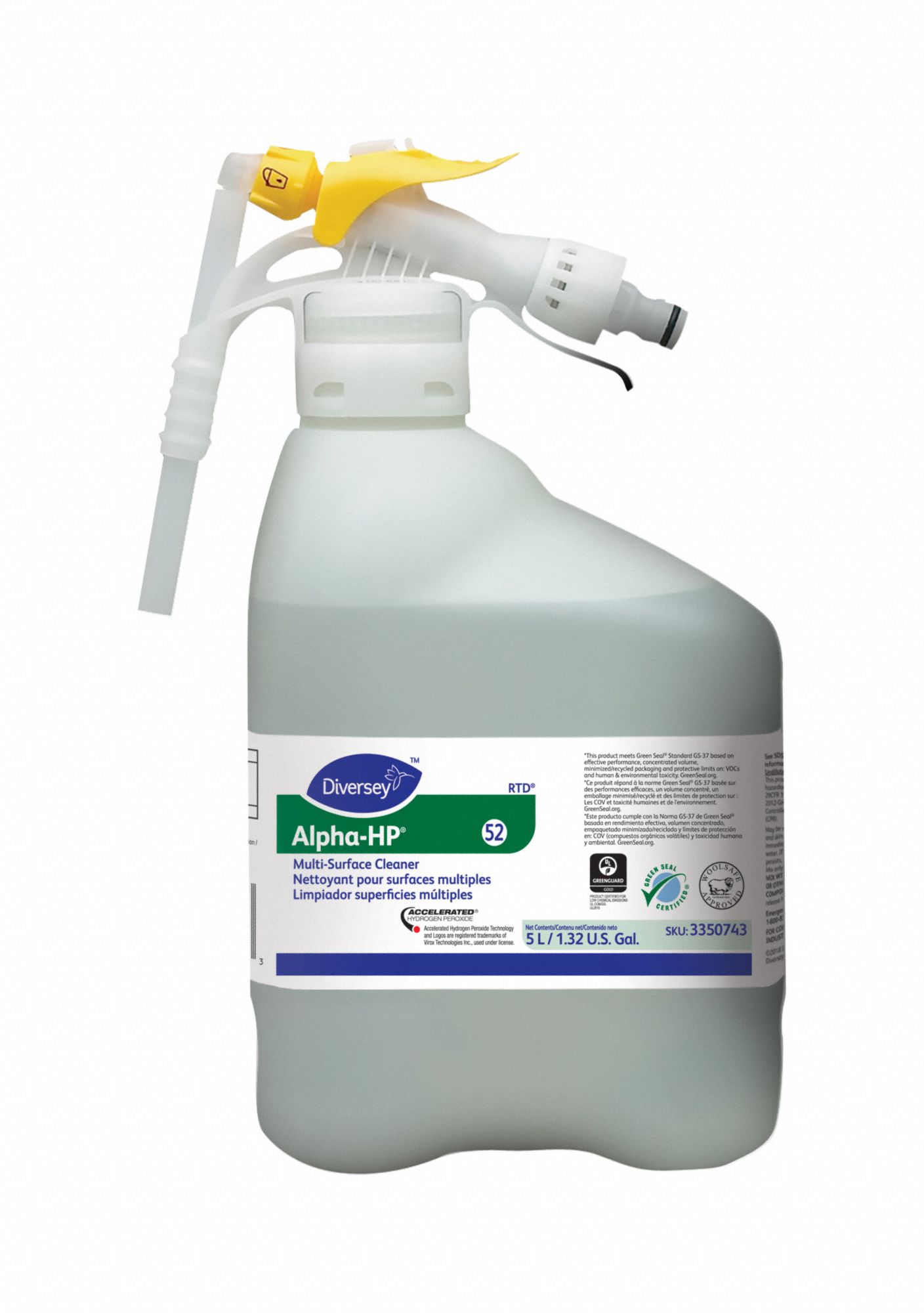 DIVERSEY, AlphaHP, 52, MultiSurface Cleaner 20J8393350743 Grainger