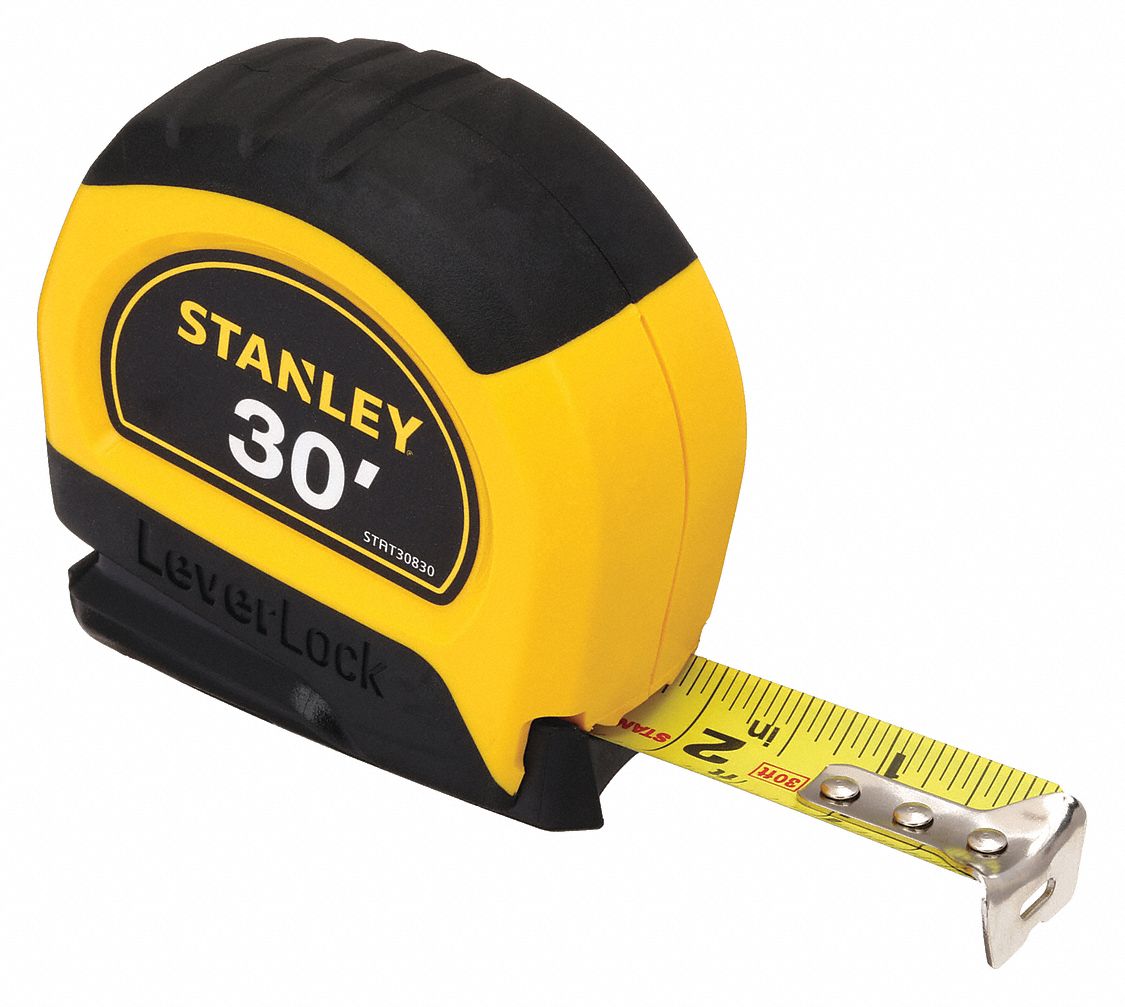 STANLEY 30 ft. Steel SAE Tape Measure, Black/Yellow 20JY24STHT30830
