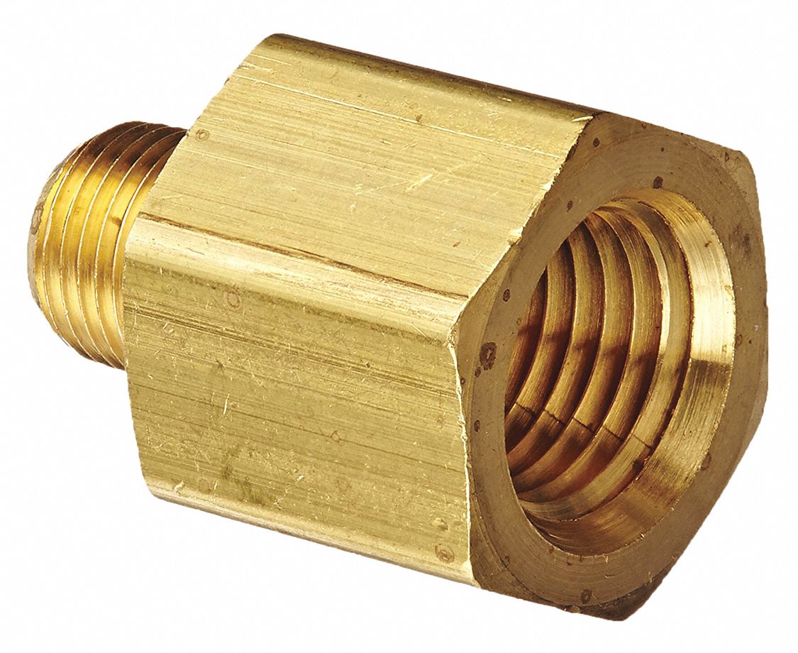 EATON WEATHERHEAD Hydraulic Hose Adapter, Fitting Material Brass x Brass, Fitting Size 1/4 in x
