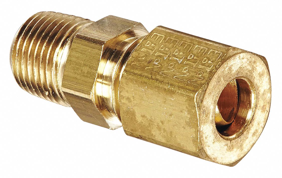 EATON WEATHERHEAD Straight Fitting, 1/8"27, Male NPT, Brass, Brass