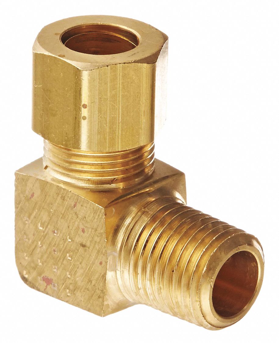 EATON WEATHERHEAD 45° Elbow Connector, 1/4"18, Male NPT, Brass, Brass