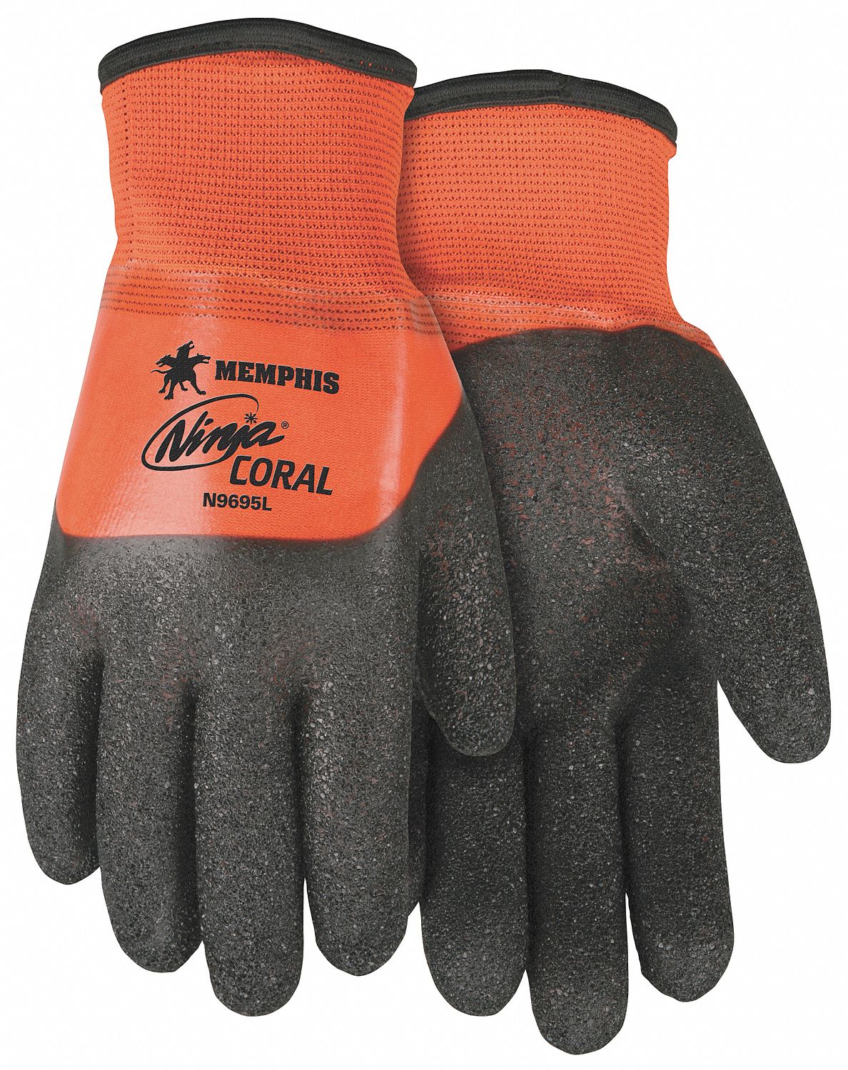 MCR SAFETY Coated Gloves, XL, Full, PVC Glove Coating Material, 4 ANSI