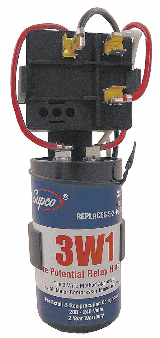 SUPCO Hard Start Kit, Potential Relay, Start Capacitor, 208 to 240