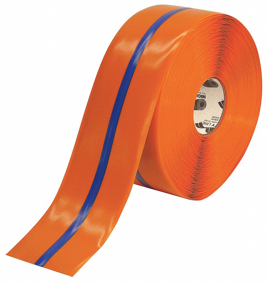 ExtraDurable, Solid with Center Line, Floor Marking Tape 20PG064ROBCTR Grainger