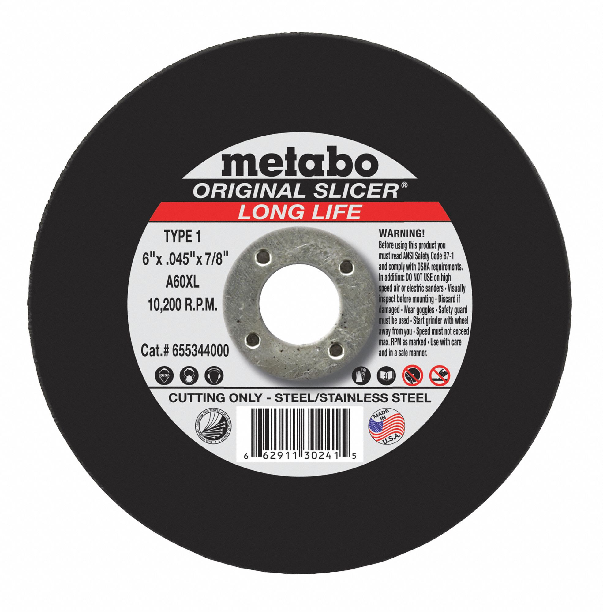 METABO Grinding Wheel, A60XL, RPM 10, 000 339M95655344000 Grainger