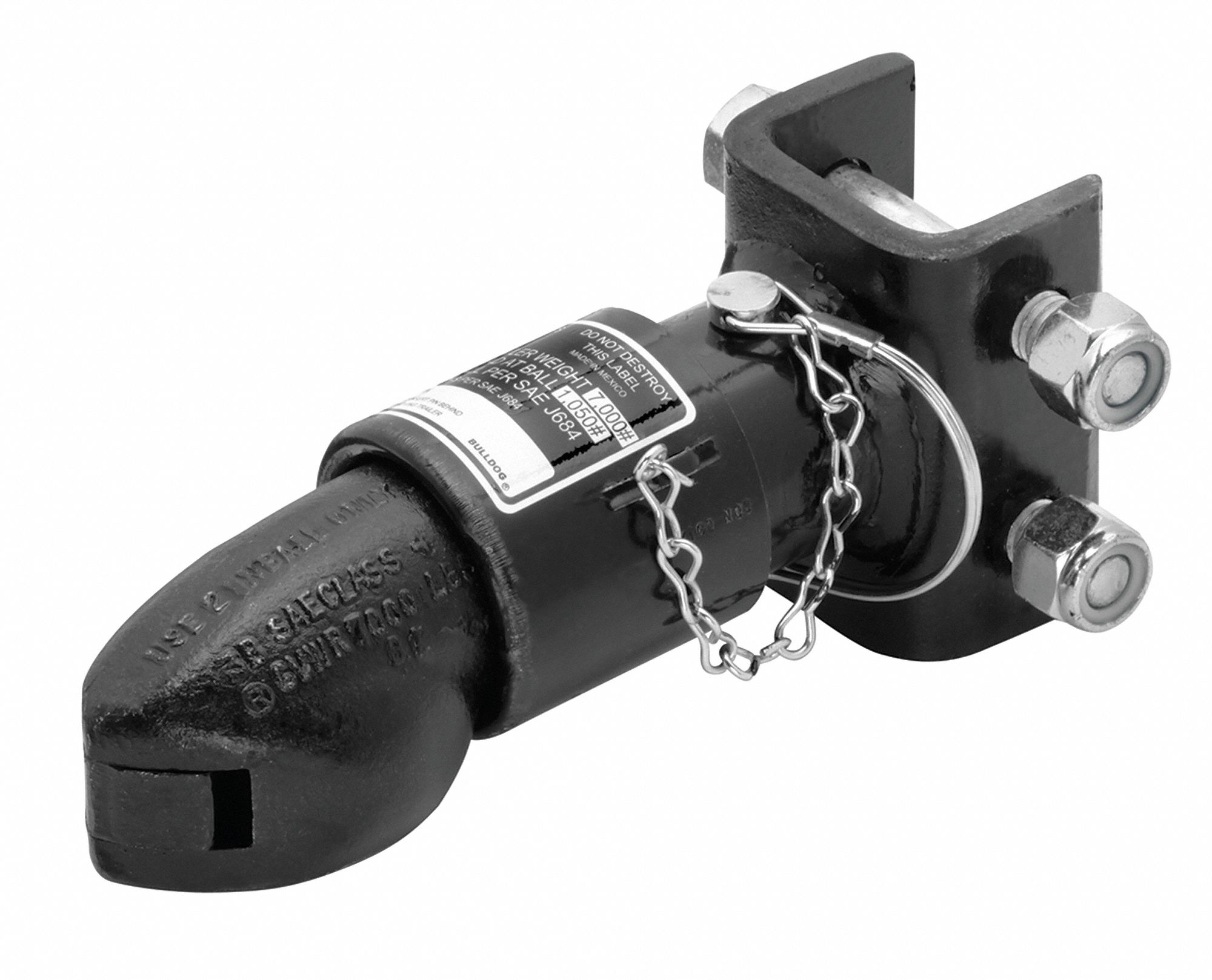 BULLDOG Class IV Trailer Coupler, 7000 lb. Capacity GVW, Black Primer Finish, 2" Ball Size
