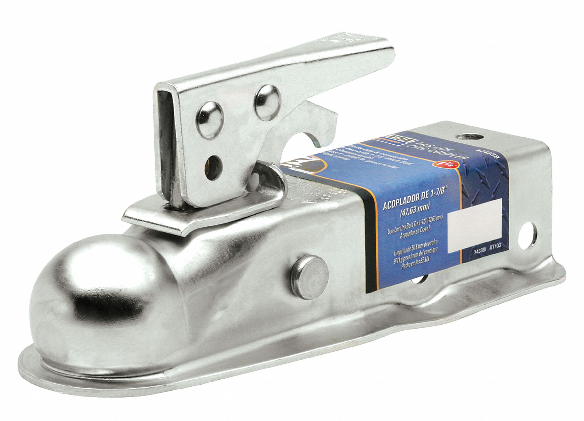 BULLDOG Class I Trailer Coupler, 2,000 lb Capacity GVW, Zinc Coated