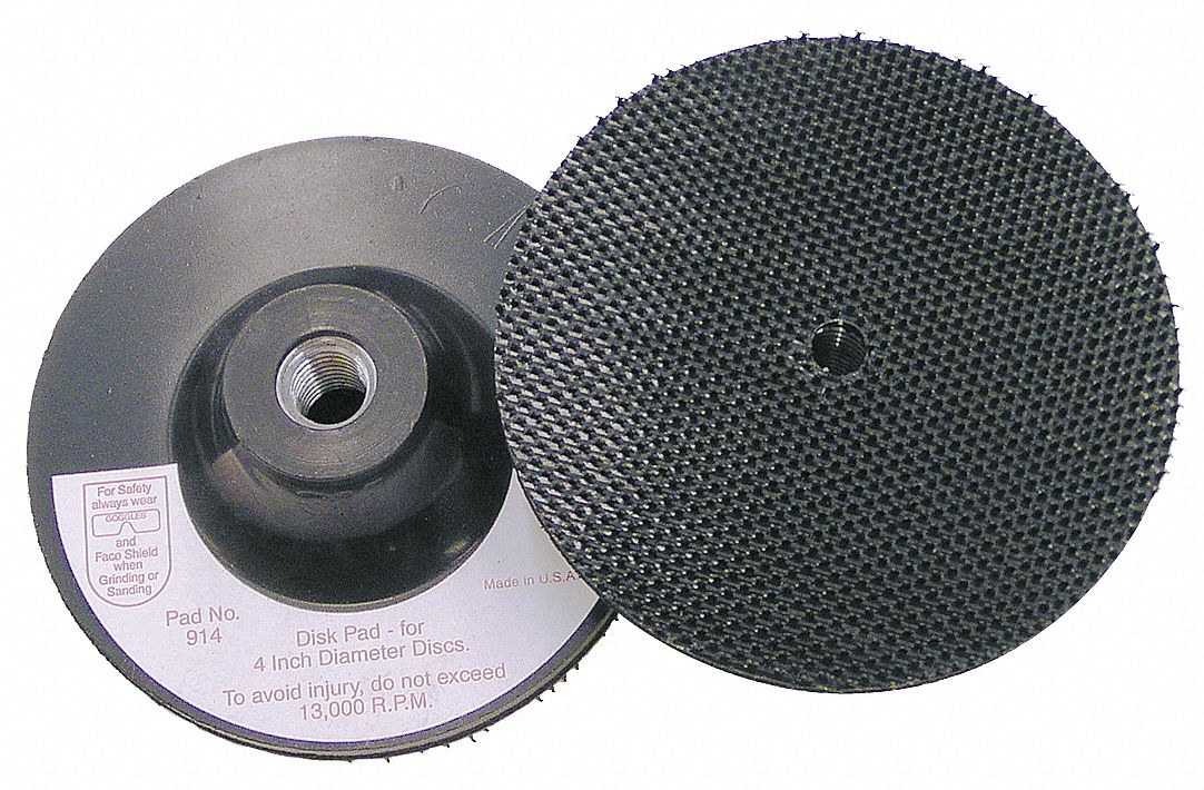 3M 4 in HookandLoop Disc Backup Pad, 5/16"24 Threaded Shaft, 1 EA